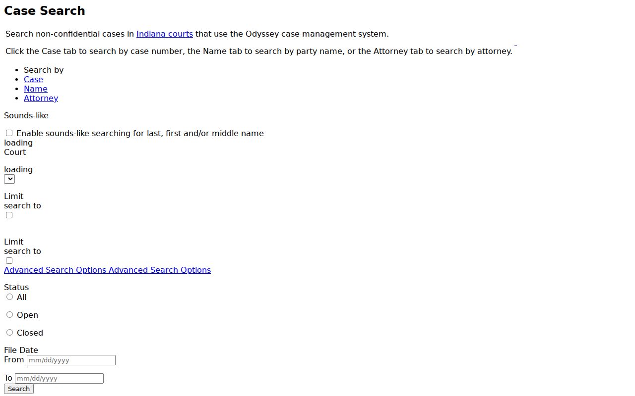Benton County criminal docket MyCase search controls