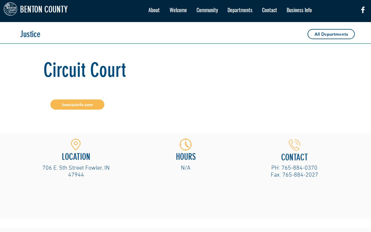 Benton County Circuit Court contact page for docket date confirmation