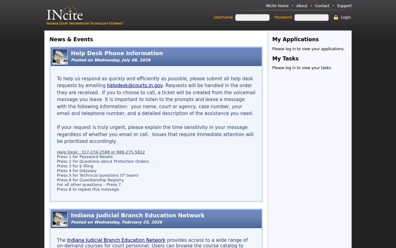 Benton County court record access through the Indiana Courts public portal