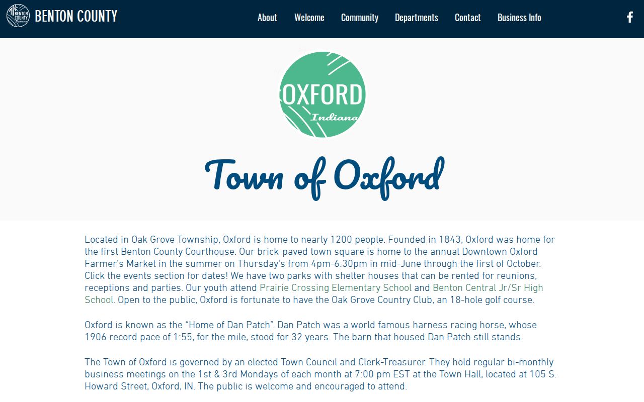 Oxford court docket town profile and first county-seat history