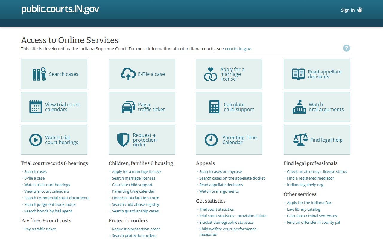 Indiana e-filing portal separate from Benton County traffic ticket search